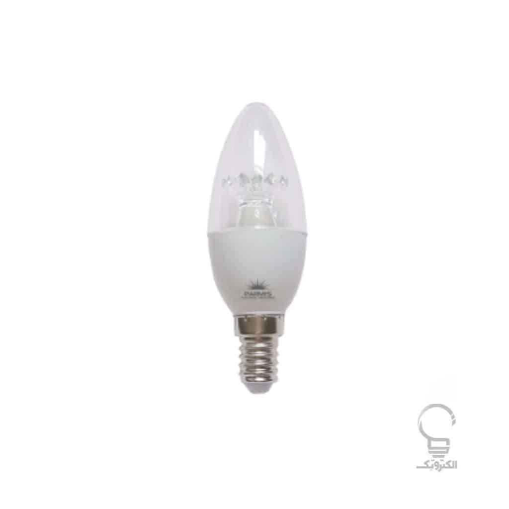 لامپ LED شمعی 8 وات شفاف پارمیس