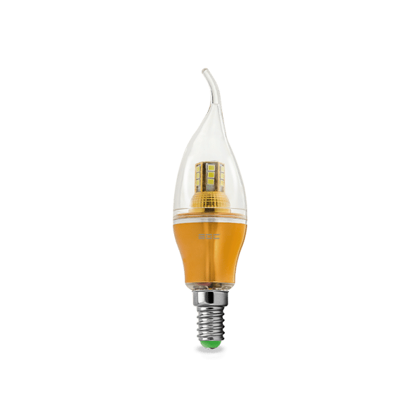 لامپ LED شمعی اشکی پایه طلایی 5 وات ای دی سی