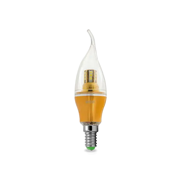 لامپ LED شمعی اشکی پایه طلایی 5 وات ای دی سی